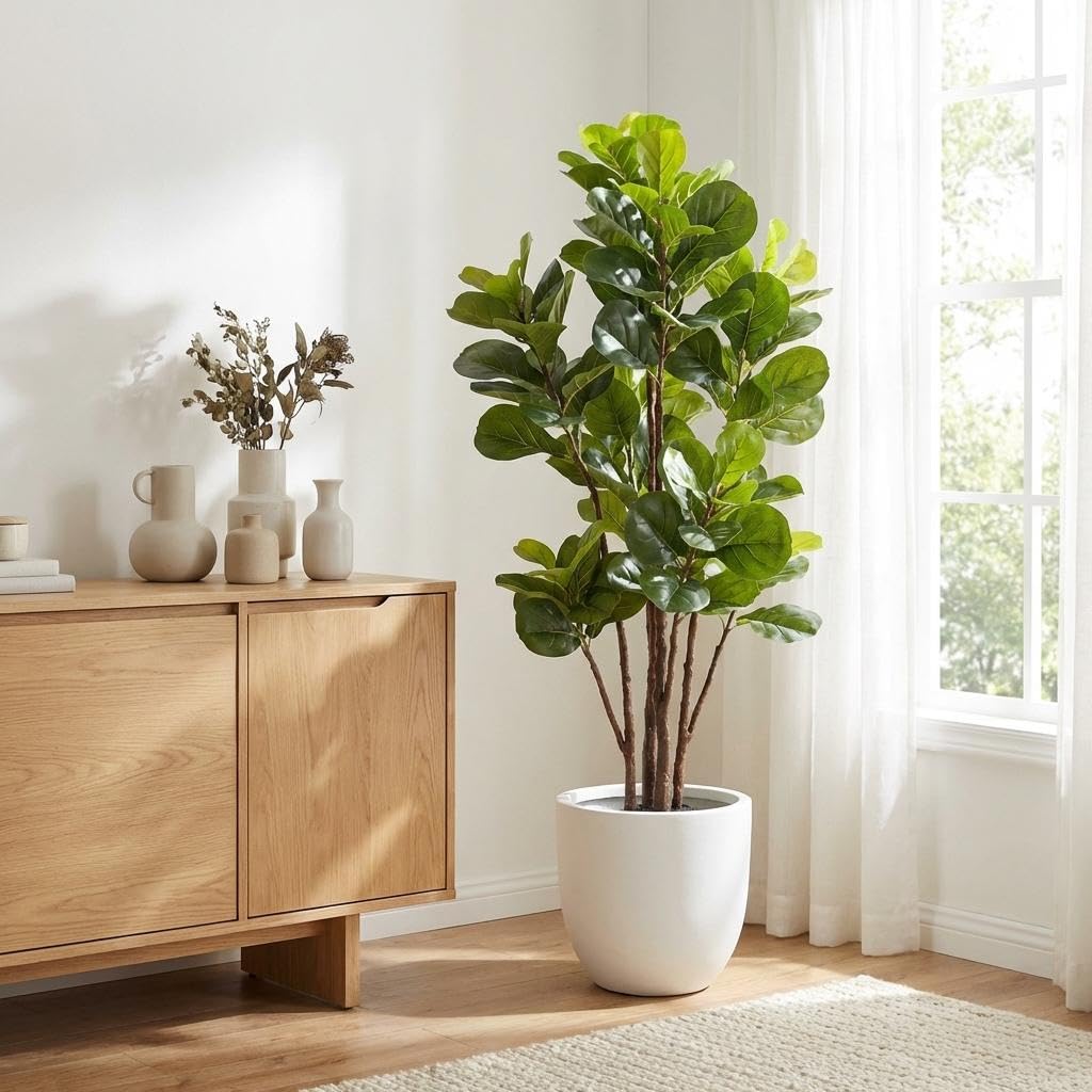 Fiddle Leaf Fig Tree Artificia - Ficus Lyrata Tree review and price